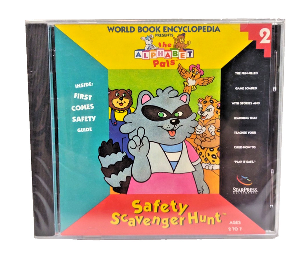 1994 The Alphabet Pals Safety Scavenger Hunt Windows PC, Educational Game SEALED